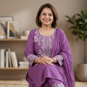 Women's Lavender Embroidered Kurta